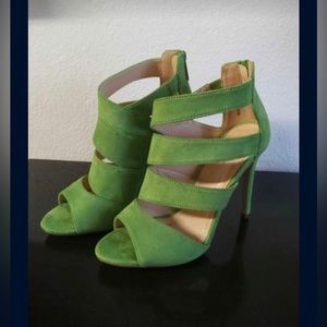 WOMEN'S NEON GREEN HIGH HEEL SANDAL